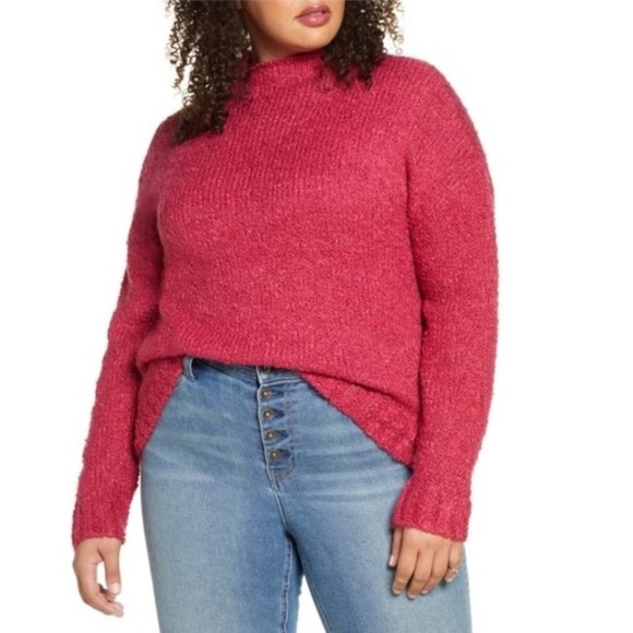 BP. Funnel Neck Bouclé Sweater - Picture 1 of 7